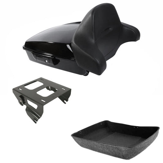 Chopped Trunk Backrest Solo Mount Rack Fit For Harley Cvo Street Glide 2014-2026