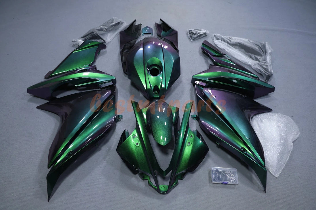 Green Purple Chameleon Fairing Kit +Bolts For Yamaha YZF R125 2008-2013, 14-2018