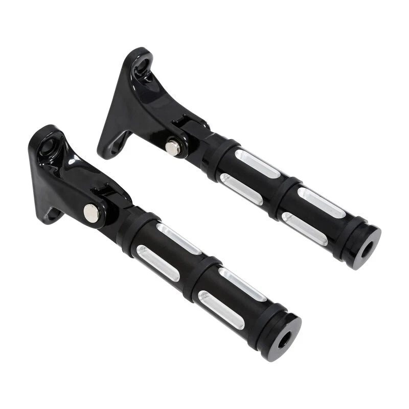 Black Passenger Footpeg Peg Fit For Harley Touring Street Electra Glide 93-2025
