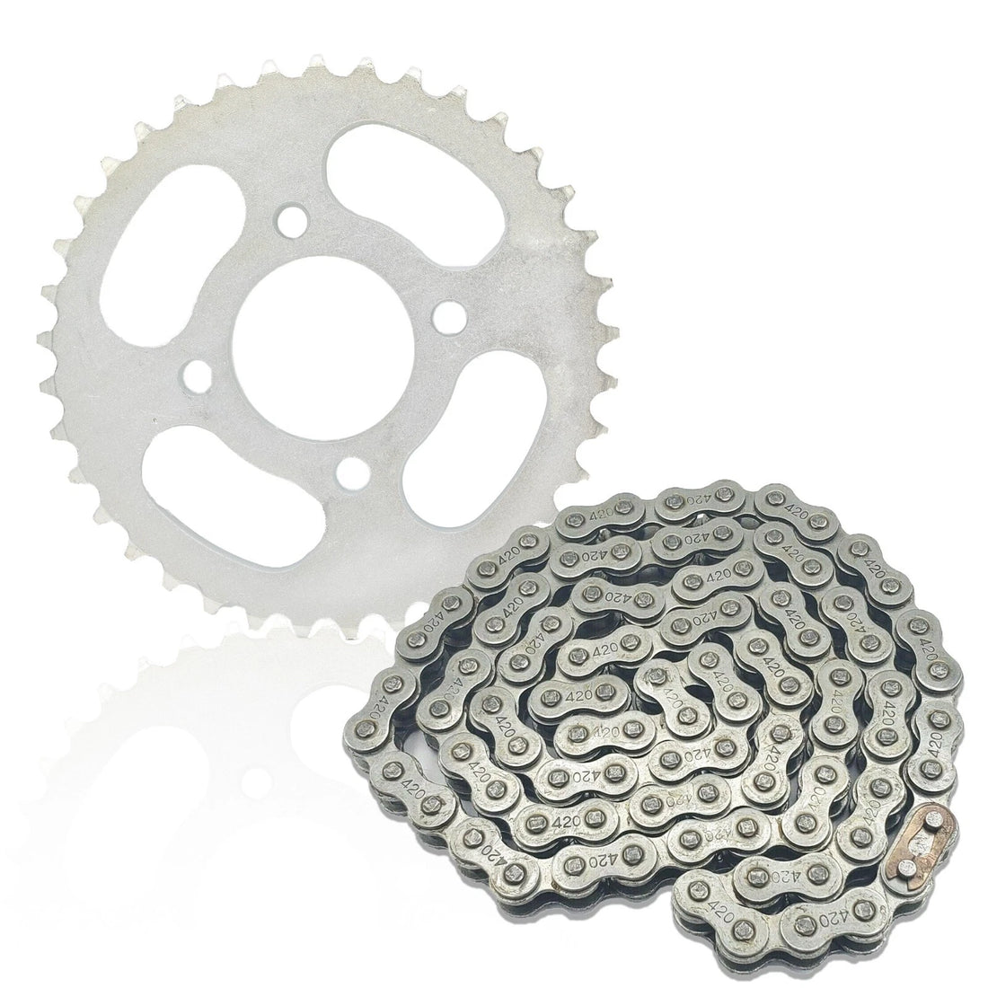 420 Chain & 37T Rear Sprocket Kit Pit Bike 110cc 125cc Apollo Coolster Roketa