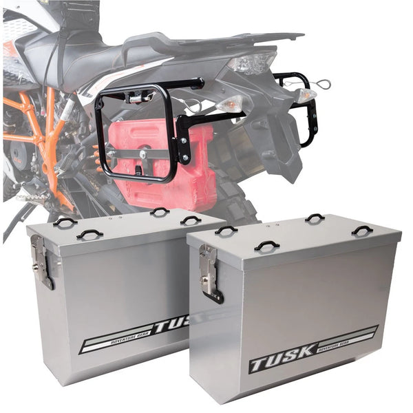 Tusk 146734011029ec-a7ab39 Aluminum Panniers with Pannier Racks V2 Large Silver