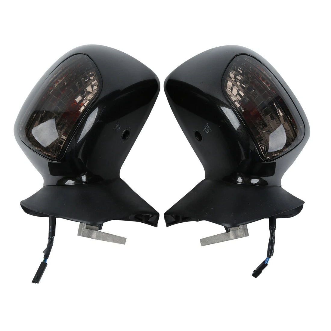 Black Rearview Mirrors Smoke Signal Lens Fit For Honda Goldwing GL1800 2001-2017