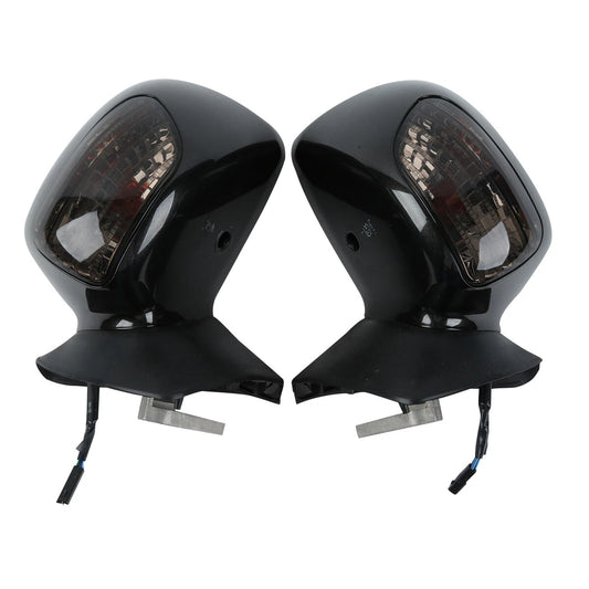 Black Rearview Mirrors Smoke Signal Lens Fit For Honda Goldwing GL1800 2001-2017