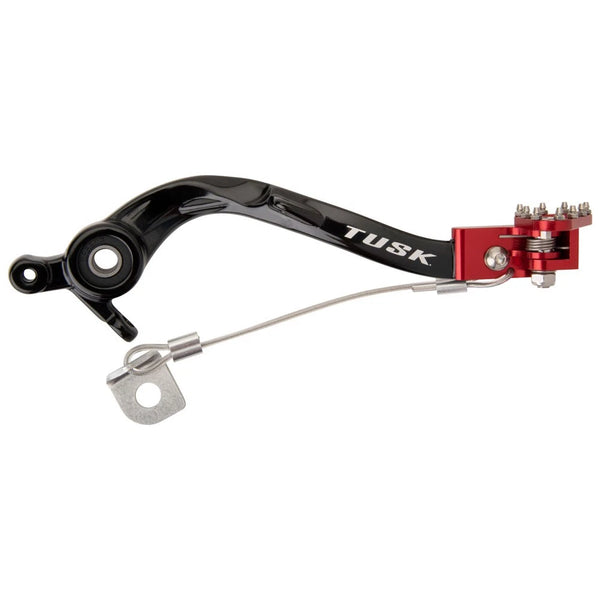 Tusk Aluminum Brake Pedal Red Tip For Husqvarna TE 150 (Fuel Injected) 2025