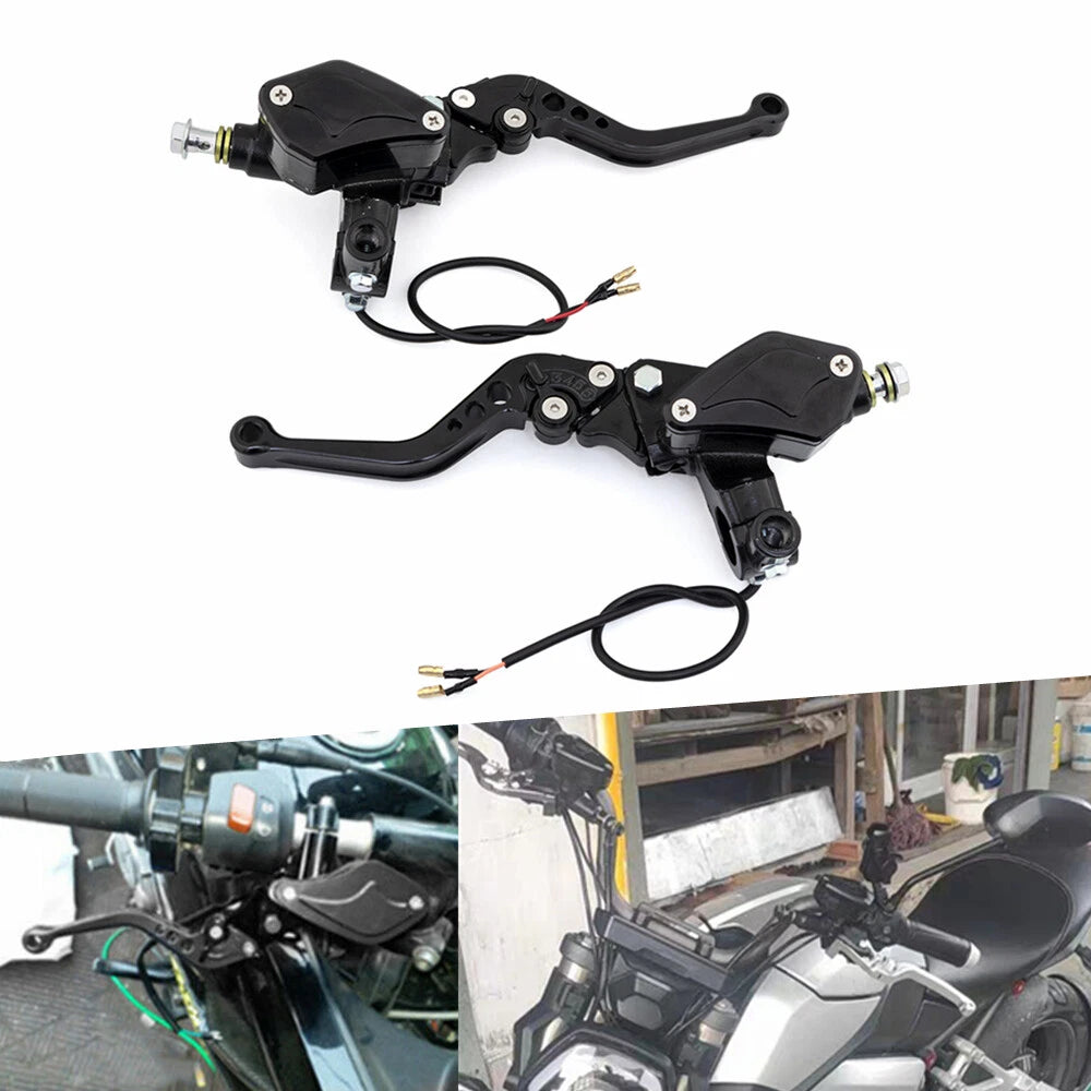 7/8" 22mm Motorcycle Dual Hydraulic Brake Clutch Master Cylinder Reservoir Lever