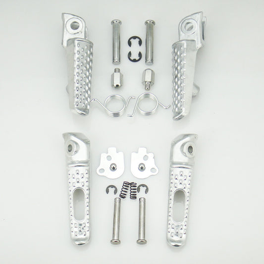 Motorcycle Front & Rear Footrest Footpegs For Honda CBR600RR 2003-2012 Silver