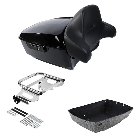 King Trunk Luggage Backrest Solo Mount Rack Fit For Harley Electra Glide 97-2008