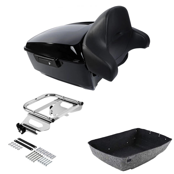 King Trunk Luggage Backrest Solo Mount Rack Fit For Harley Electra Glide 97-2008