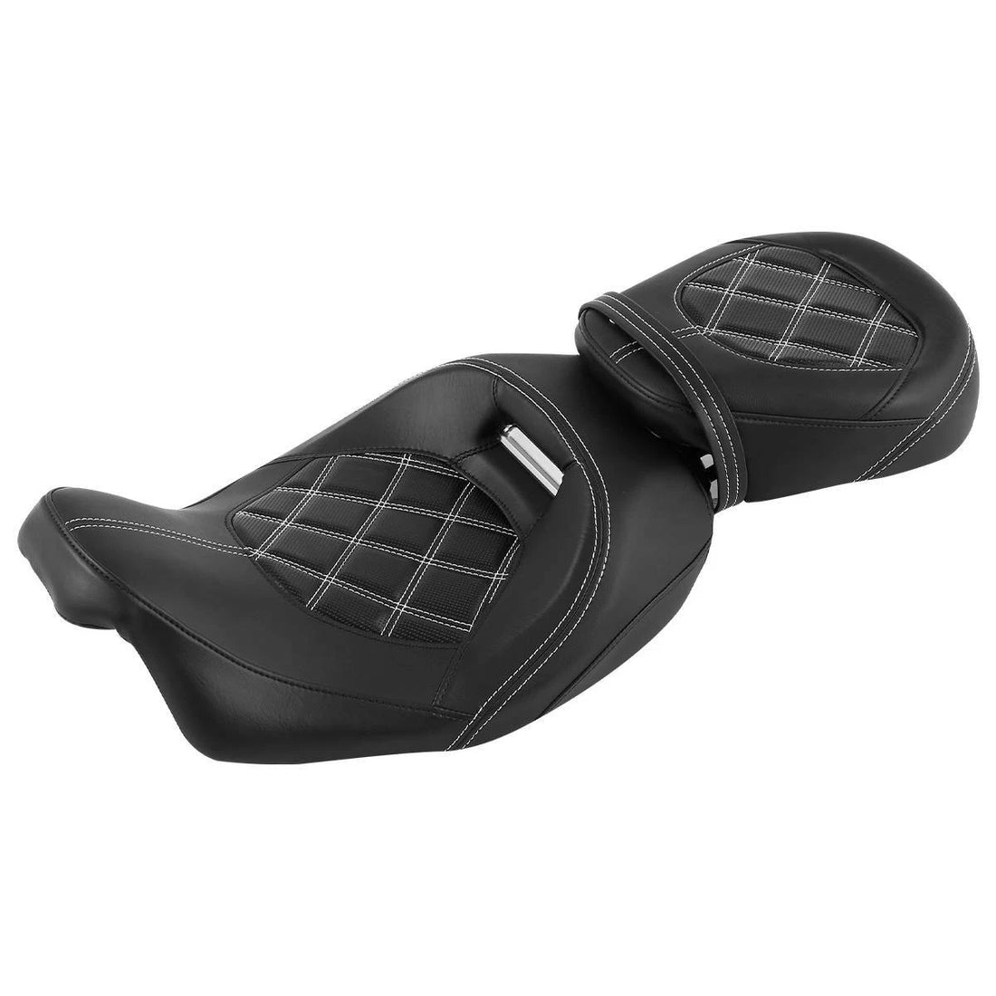 White Stitching Driver Passenger Seat Fit For Harley Touring Electra Glide 09-23
