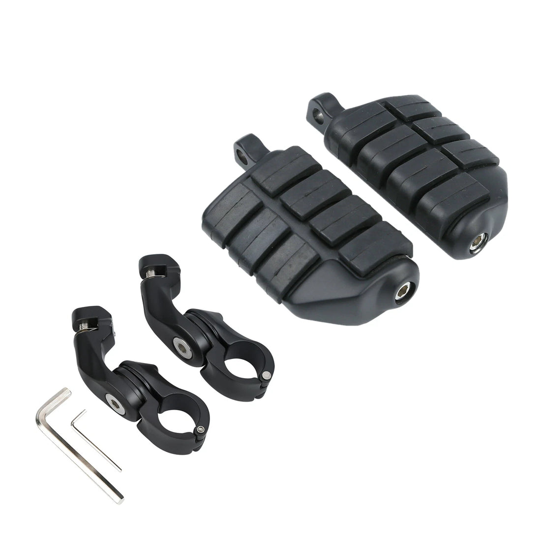 Matte Black Short Angled Footpegs Footrest Fit For Harley Road King Street Glide