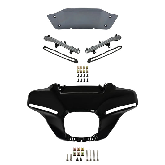 Outer Fairing Windshield Turn Lights Fit For Harley Cvo Street Glide 23-25 Black