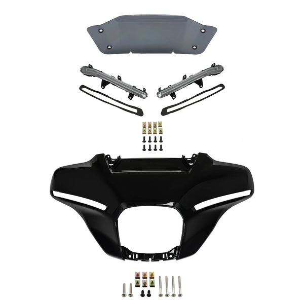 Outer Fairing Windshield Turn Lights Fit For Harley Cvo Street Glide 23-25 Black