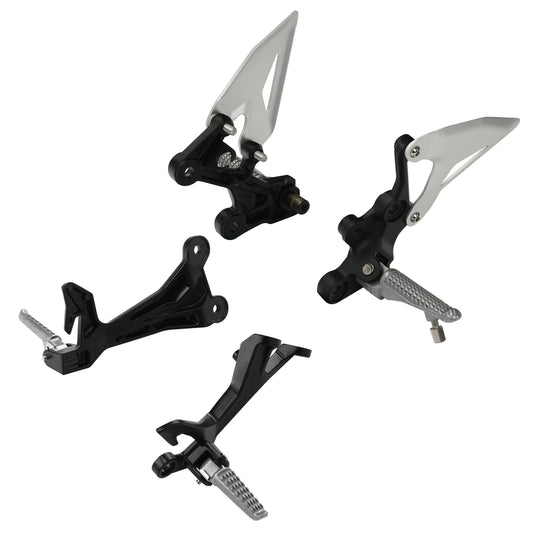 Driver & Passenger Footrests Footpegs Bracket Fit For Kawasaki Ninja 400 2018-24