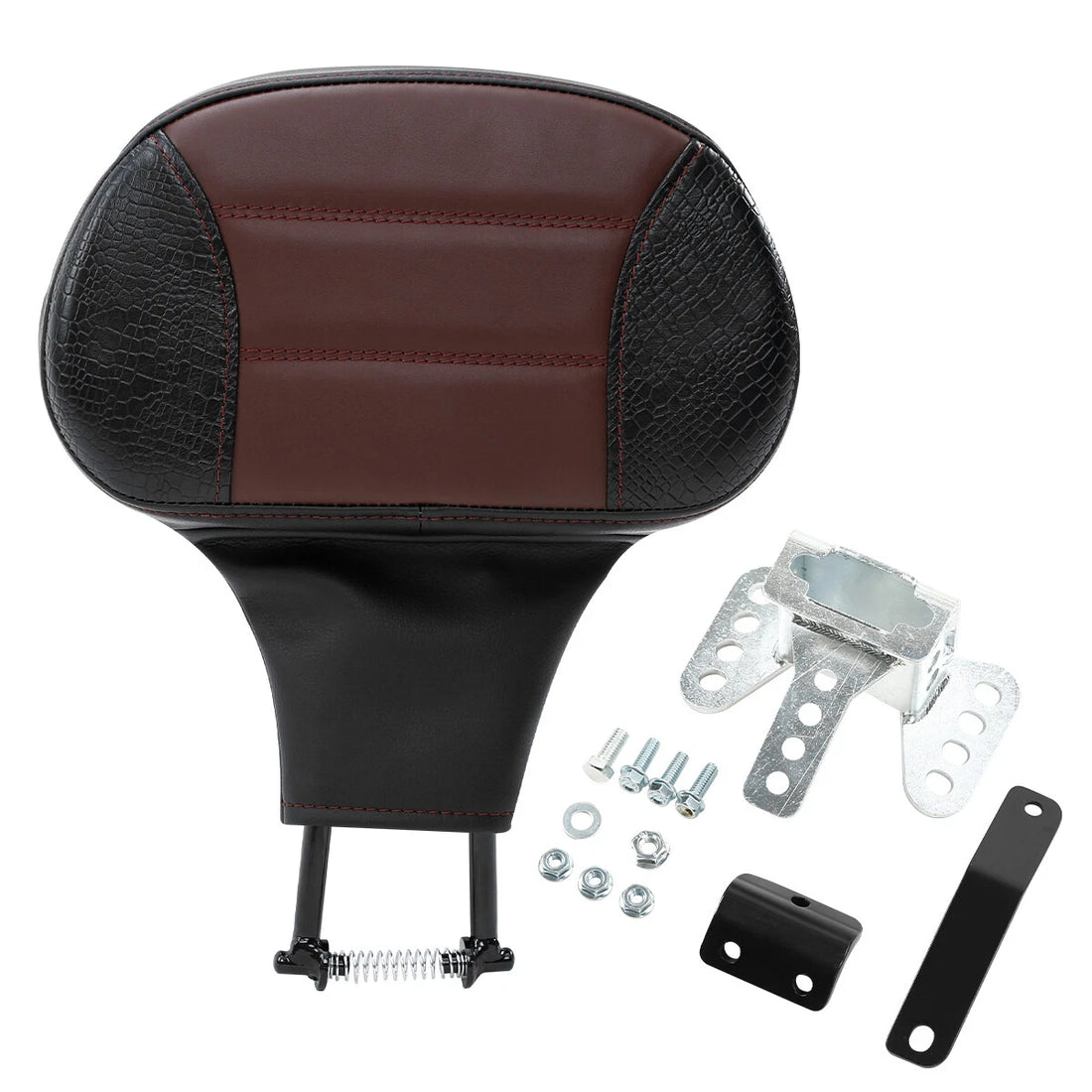 Black Coffee Driver Backrest Pad Bracket Fit For Harley Touring Road King Glide