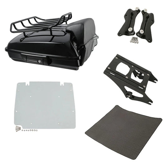 Black Razor Trunk Luggage Rack Mount Plate Docking Fit For Harley Touring 14-26