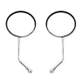 10mm Chrome Long Stem Motorcycle Mirrors Round For Harley Scooter Yamaha Suzuki