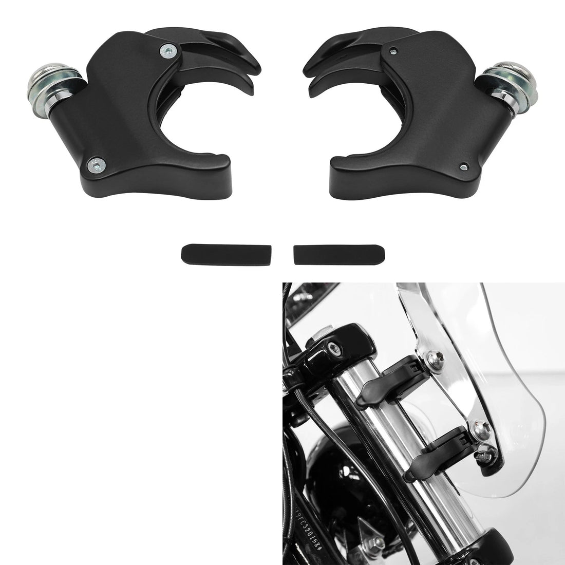 49mm windshield Clamps set of 4 Fit For Harley Dyna Super Glide Low Rider Fxdl