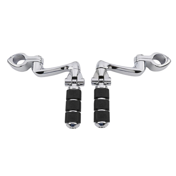 Chrome 1 1/4" Highway Engine Guard Foot Pegs Mount Fit For Harley Softail Dyna