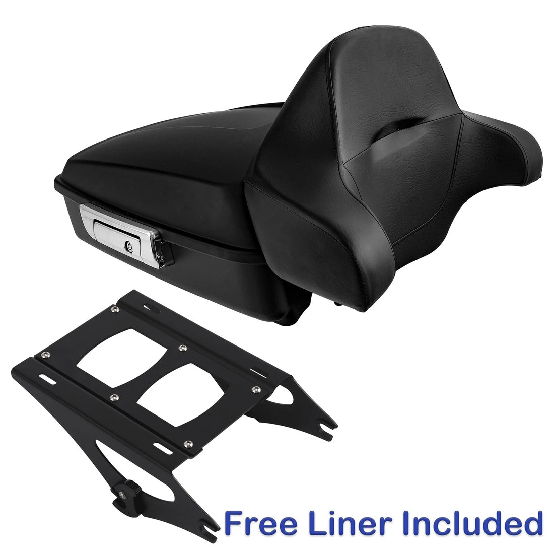 Matte Black Chopped Trunk & Pad Rack Fit For Harley Touring 2014-2025