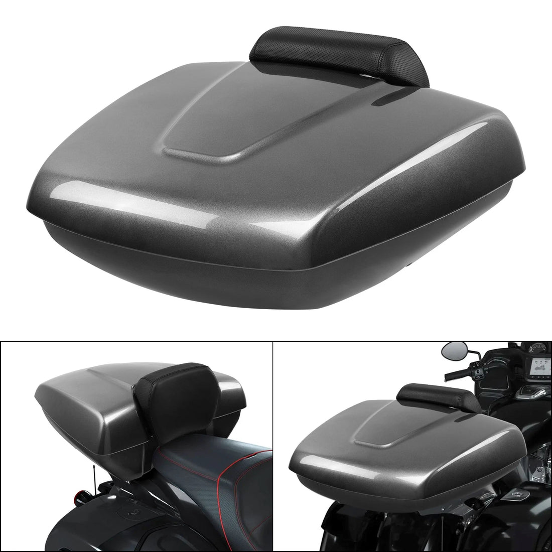 Low Profile Trunk Pad Fit For Indian Roadmaster 15-25 Chieftain 14-25 Steel Gray