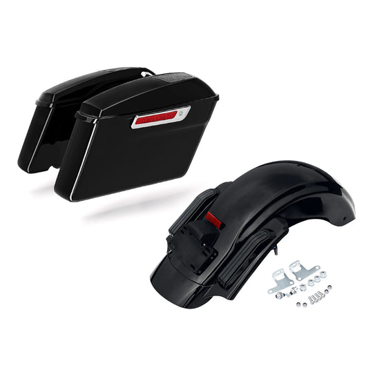 Hard Saddlebags 6x9" Speaker Lid Rear Fender Fit For Harley Touring 2014-2023