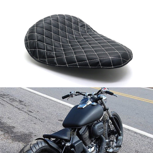 New Black Synthetic Leather Diamond Solo Driver Seat For Harley Chopper Bobber