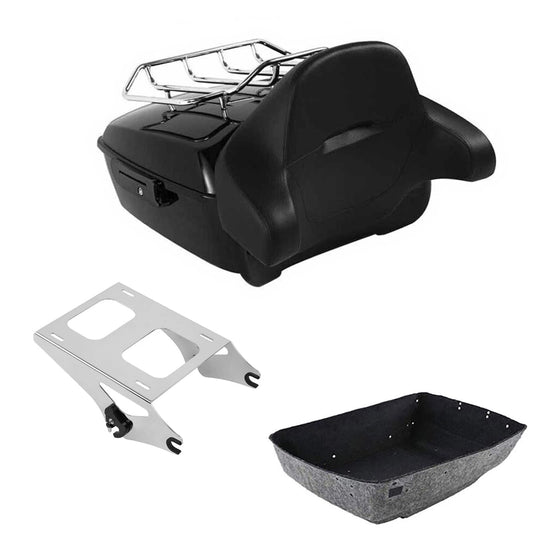 King Trunk Wrap Around Backrest Pad Rack Mount Fit For Harley Touring 2014-2026