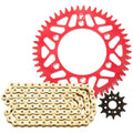 Tusk 2152700085 Chain and Sprocket Kit - Aluminum Rear/Gold X-Ring Chain Red
