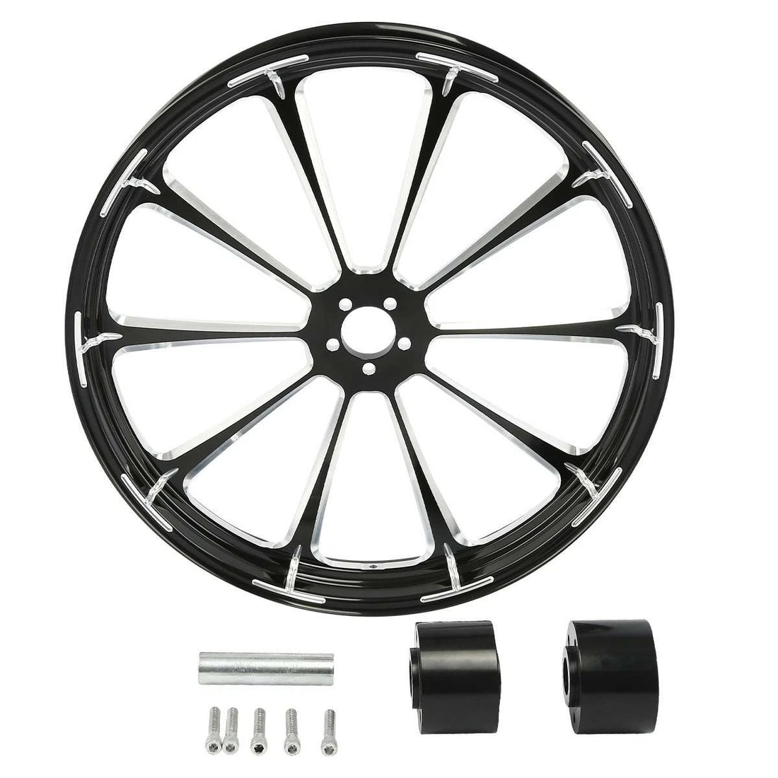 18" Front Wheel Rim & Dual Disc Hub Fit For Harley Touring 1997-2021 Black
