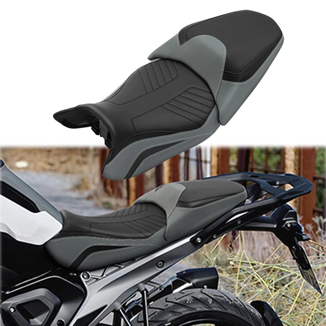 Comfort Rider & Passenger Seat Fit For BMW R1300GS 2023-2025 Black+Grey