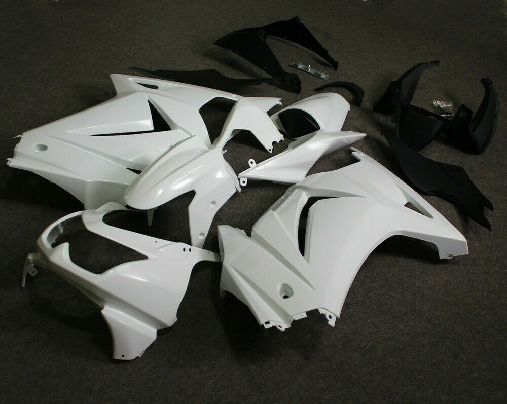 For Kawasaki Ninja 250R 2008-2012 EX250 Unpainted White ABS Fairing Kit BodyWork
