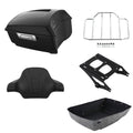 Matte Black King Trunk Backrest Rack Mount Fit For Harley Cvo Street Glide 14-26