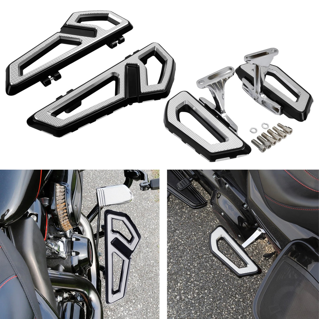 Front Rear Floor Board Footboards Fit For Harley Touring Road King Glide 93-25