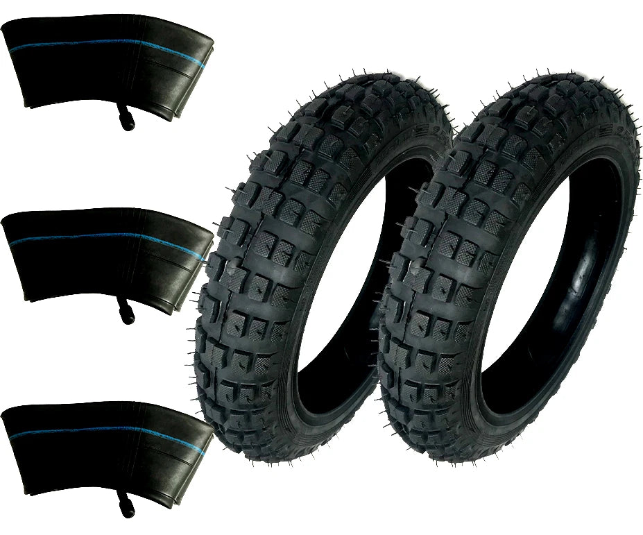 2) HD Tires W/ 3) Tubes 2.50X10 Curved Valves For Yamaha DT50 DT-50 DT 50 50CC