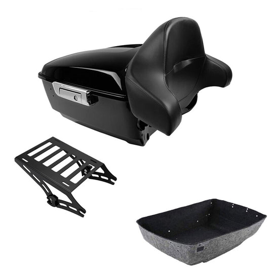 King Trunk Backrest Pad Mount Rack Fit For Harley Touring Flhx Flht 2014-2026 25