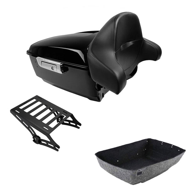 King Trunk Backrest Pad Mount Rack Fit For Harley Touring Flhx Flht 2014-2026 25