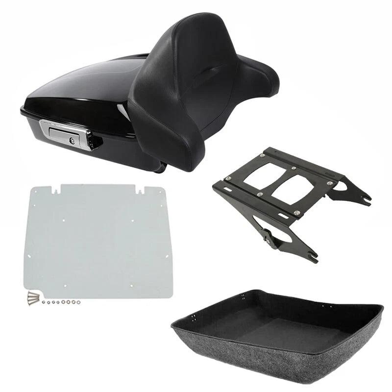 Black Chopped Trunk Two-Up Mount Plate Fit For Harley Touring Road King 14-2026