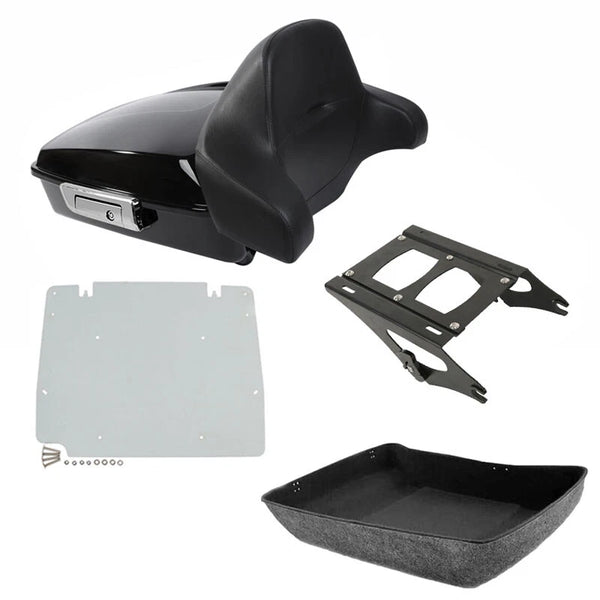 Black Chopped Trunk Two-Up Mount Plate Fit For Harley Touring Road King 14-2026