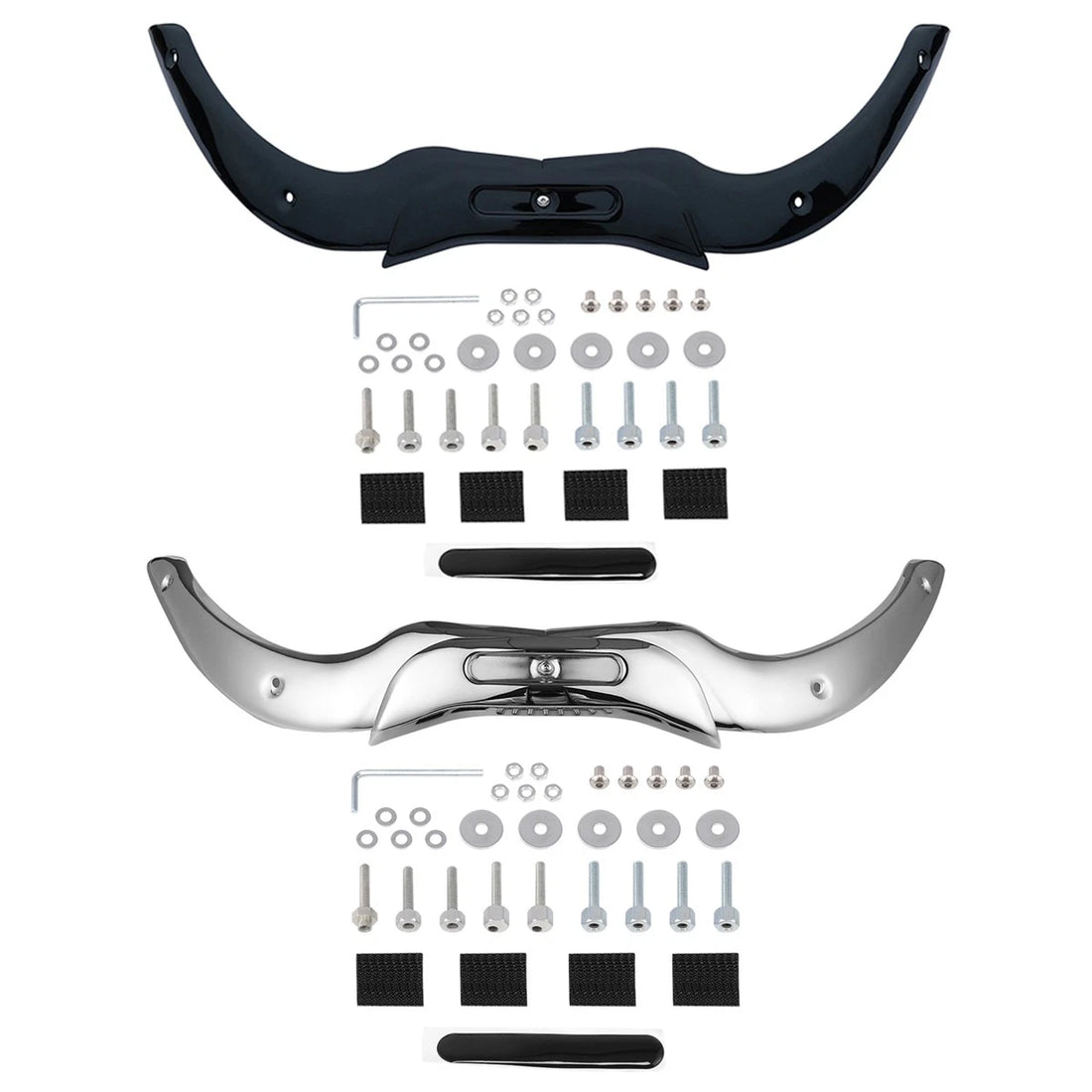 Chrome/Black Windshield Trim For Harley Touring Cvo Road Glide Custom 2004-2013