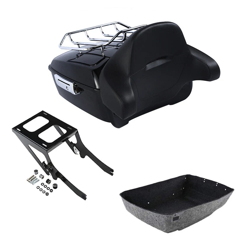 King Trunk Backrest Rack Mount Fit For Harley Softail Deluxe Flhcs 2018-2026 25