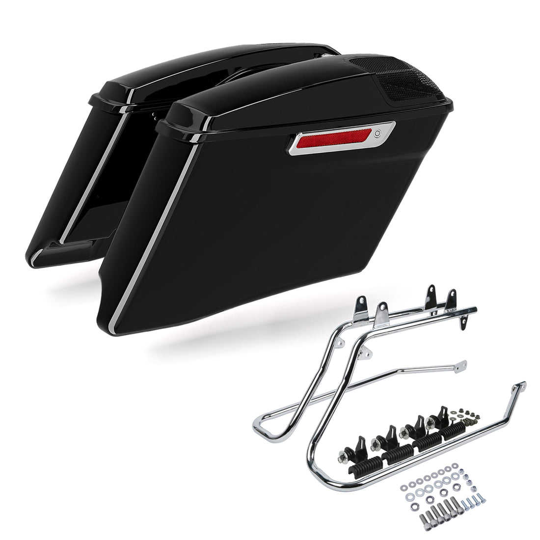 4" Stretched Hard Saddlebag Conversion Brackets Fit For Harley Softail 1984-2017