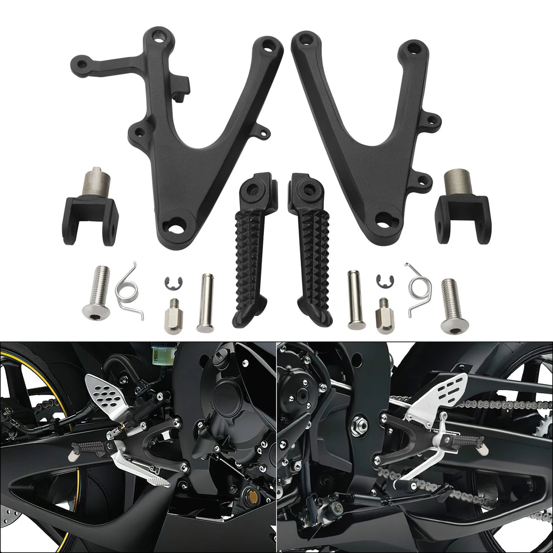 Driver Front Footpegs & Bracket Fit For Yamaha Yzf R1 2004-2006