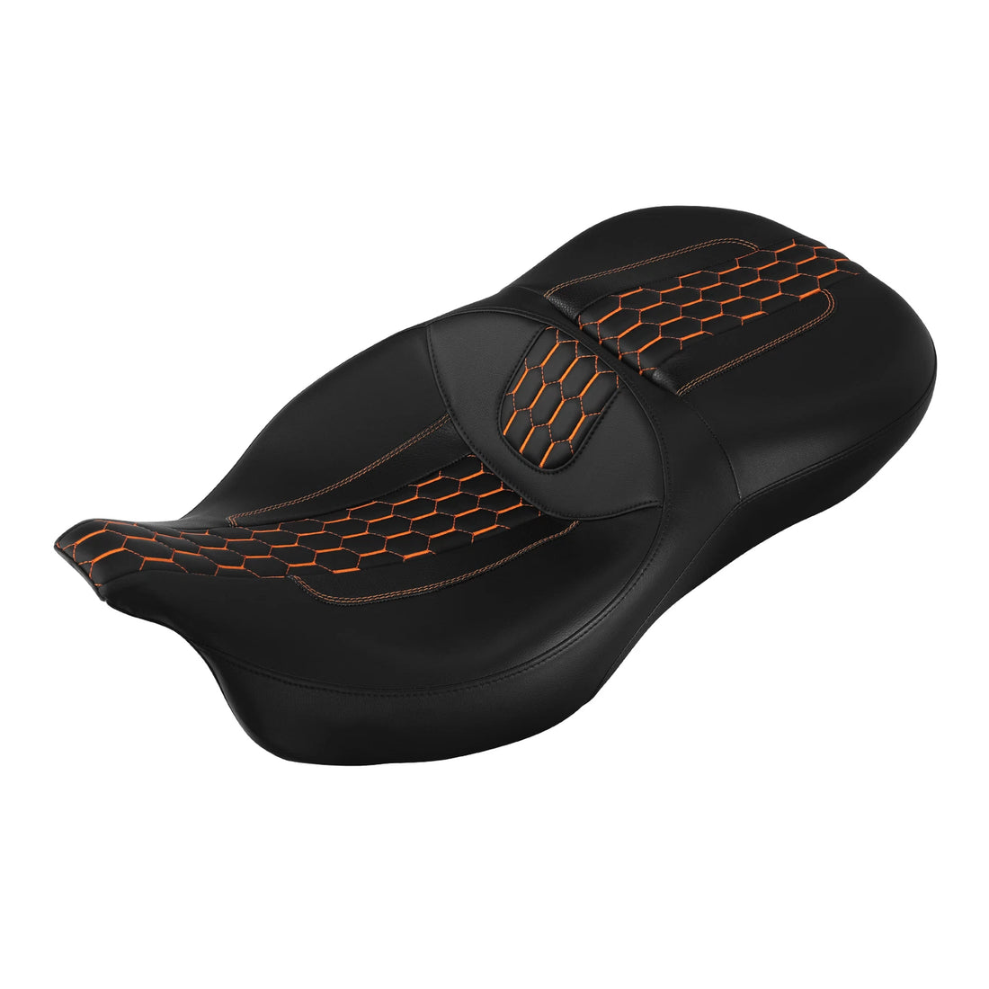 Black+Orange Driver Passenger Seat Fit For Harley Touring Road Glide Fltr 09-23
