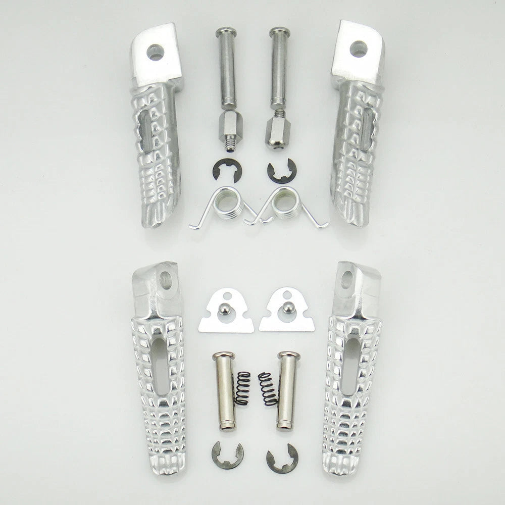Motorcycle Front & Rear Footrest Footpegs For Suzuki GSXR1000 2005-2014 Silver