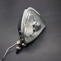 Motorcycle Black Triangle Headlight Lamp Flat Back For Honda Suzuki Custom