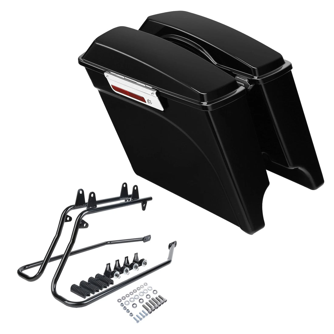 5" Stretched Saddle bags W/Conversion Brackets Fit For Harley Davidson Softail