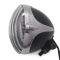 Polished Black Scalloped Finned Headlight Grill For Harley Bobber Chopper Custom