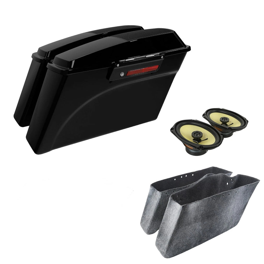 Hard Saddlebags & 6x9" Speakers Fit For Harley Touring Street Road Glide 1994-13