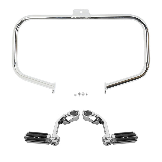 Engine Guard Crash Bar Highway Foot Pegs Fit For Harley Softail Fatboy 2000-2017