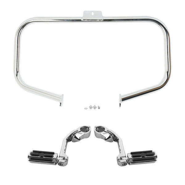 Engine Guard Crash Bar Highway Foot Pegs Fit For Harley Softail Fatboy 2000-2017